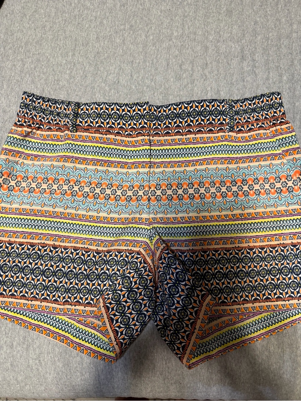 The Limited Printed Elastic-Waist Shorts - Navy, Orange & Cream